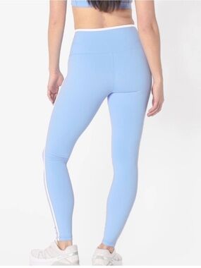 Gymshark Pastel Blue High-Waist Leggings with White Side Stripe